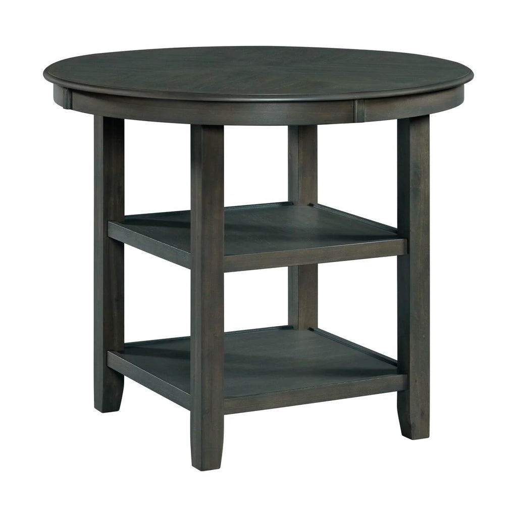Grey counter height dining table side view