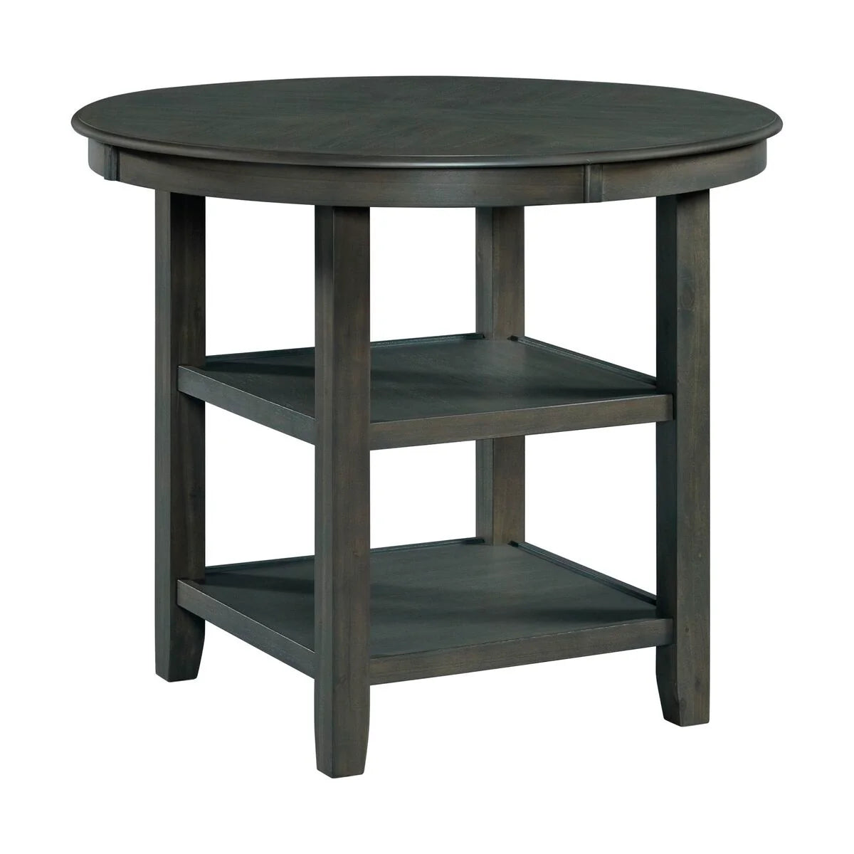 Grey counter height dining table side view