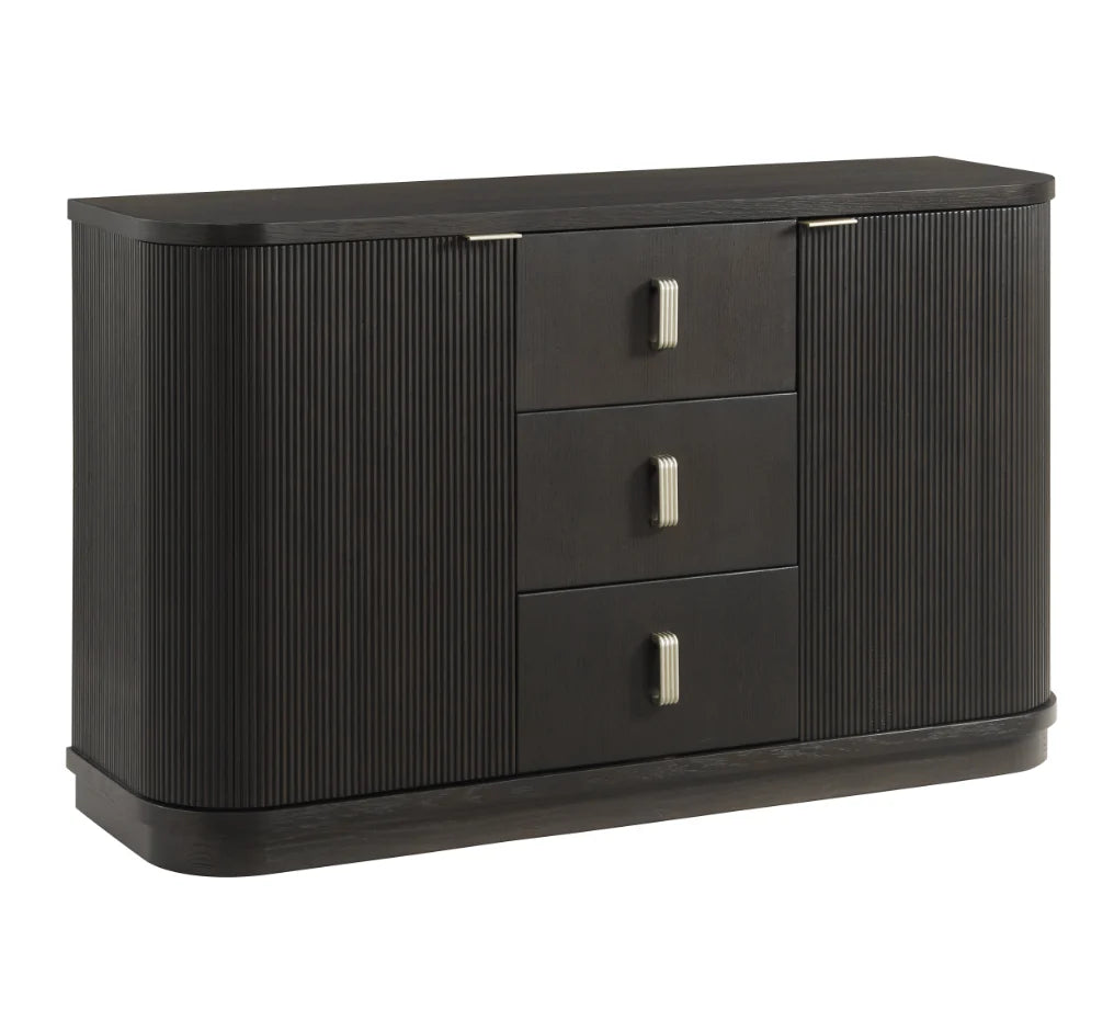 Treviso dining server with cabinet storage and open shelving