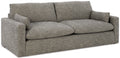 Granite plush sofa with feather-fiber cushions