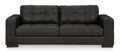 Tufted leather and faux leather contemporary sofa front view
